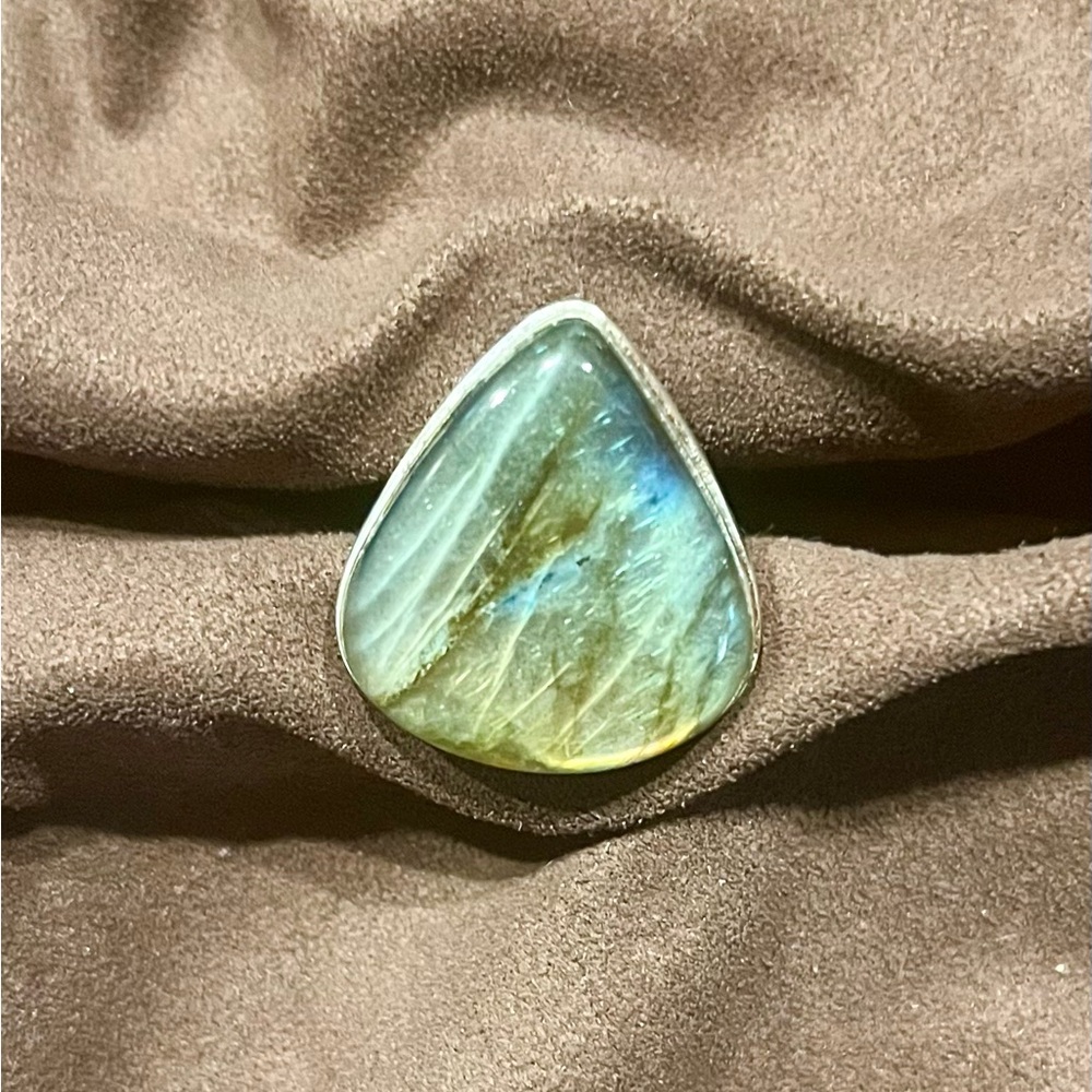 Blue And Silver Labradorite Statement Ring - image 2